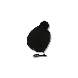 Tooks POMADOR Cuffed Headphone Beanie w/ Pom, Featuring Built-in Removable Headphones - COLOR: BLACK, Unique Gift Idea