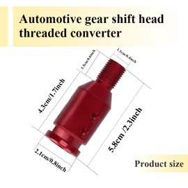 ASUBHA Universal Gear Shift Knob Adapter 12x1.25, Aluminum Alloy Shifter Knob Adapter, Gear Shift Adapter for Non-Threaded Manual Shifters M12x1.25 with 3 Adpter 8mm,10mm,12mm