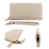 ELIOX Women Zipper Wallet Faux Leather Large Elegant Spacious Purse