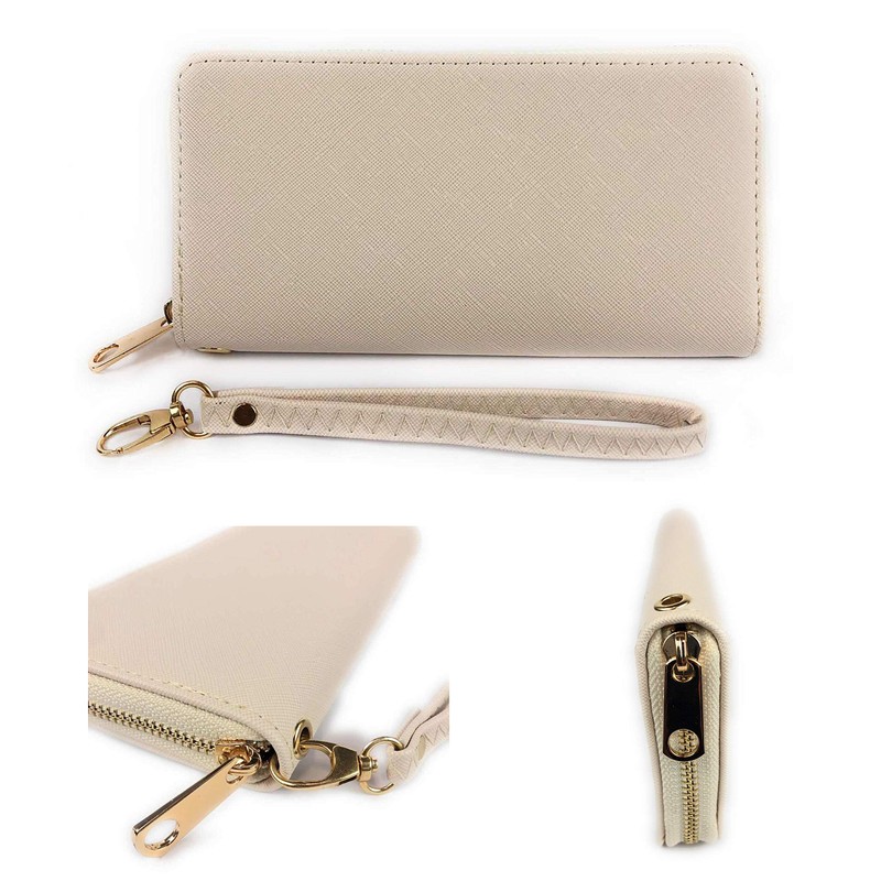 ELIOX Women Zipper Wallet Faux Leather Large Elegant Spacious Purse