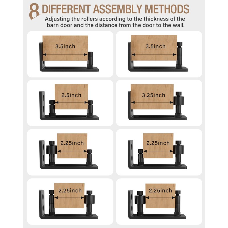 WINSOON Sliding Barn Door Floor Guide - Adjustable Stay Rollers