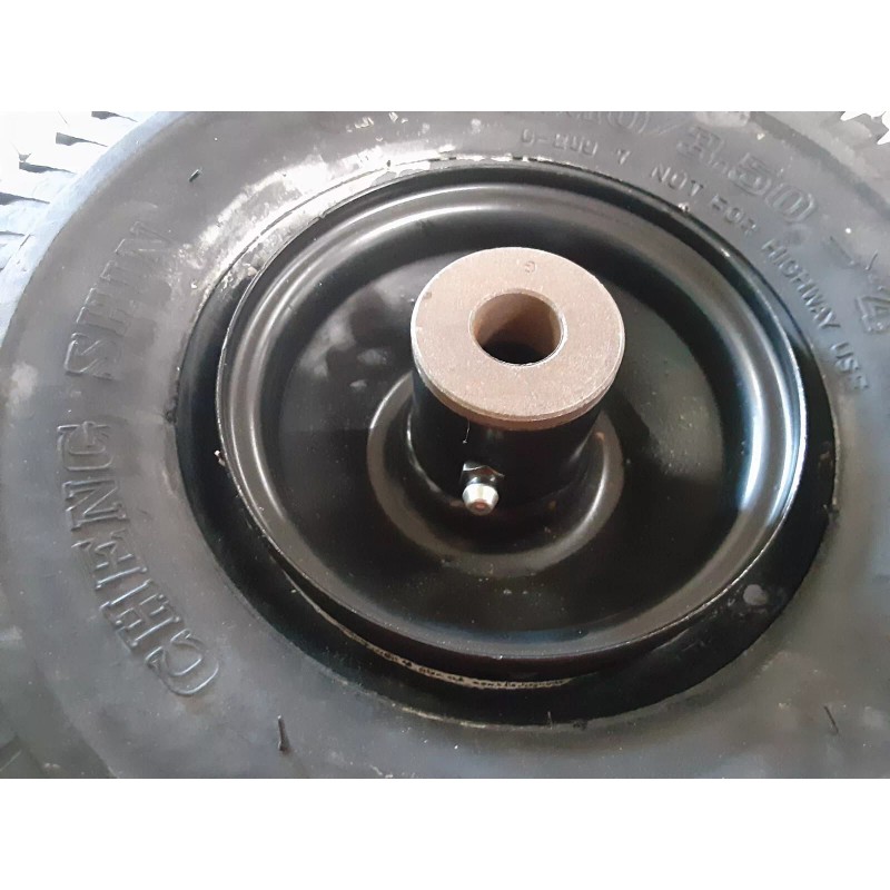 Cheng Shin 4.10/3.50-4 Tire with Wheel Assembly 5/8 Axle Brass