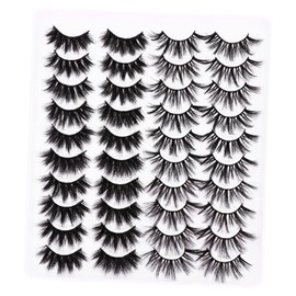 TOVINANNA 20pairs Dense Three Mixed Eyelashes for Makeup Looks Comfortable Lightweight False Eyelashes for Daily Wear and Special Occasions