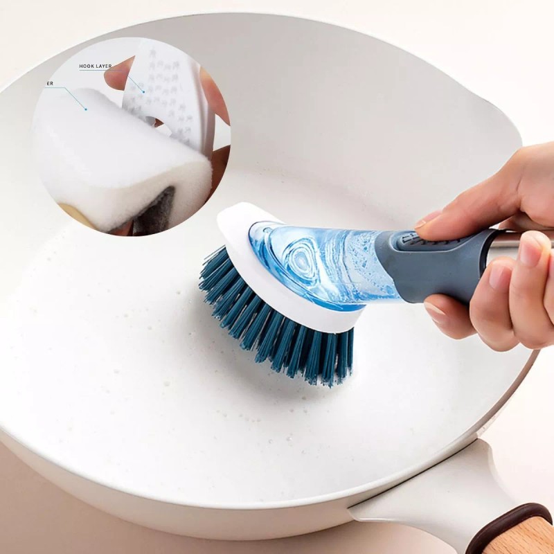 Veraly Set Cepillo Base Soporte 4 Puntas Limpieza Profunda Hogar