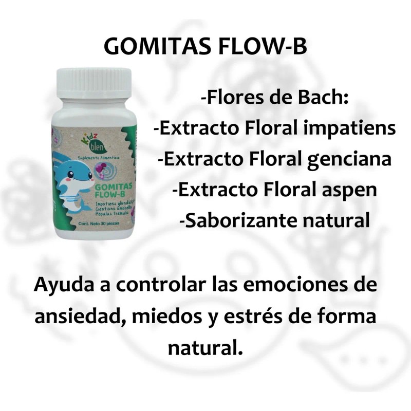 Gomitas Flow Niños Flores Bach Ansiedad Miedo Estres Blen Sabor
