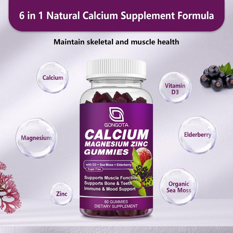 Calcium Magnesium Zinc with Vitamin D3 Supplement, Highly Absorbent Calcium