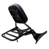 YHMOTO Black Passenger Backrest Sissy Bar with Luggage Rack for