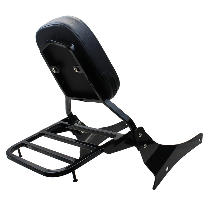 YHMOTO Black Passenger Backrest Sissy Bar with Luggage Rack for