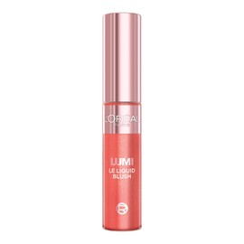 L'Oréal Paris Lumi Blush, rubor líquido para mejillas acabado glowy luminoso, tono Coral Glow,11ml