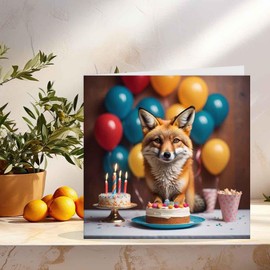 Fox Birthday Card Cute Fox Happy Birthday Cards 147 x 147mm
