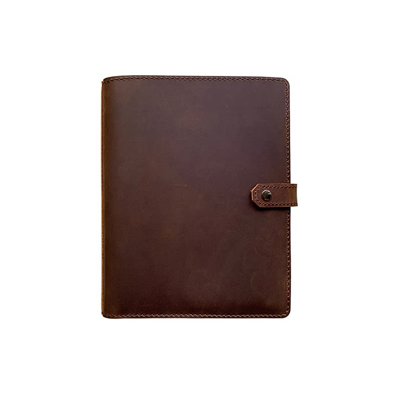 Genuine Leather Binder Portfolio, 6 Ring Binder Organizer with Inner