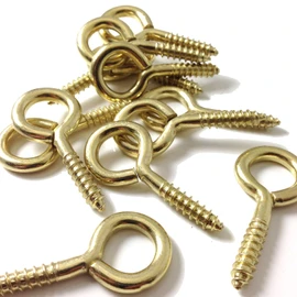 Merriway BH02793 (10 Pcs) EB Steel Screw-In Eye, 30 mm (1.1/4 Inch), Brass Plated - Pack of 10 Pieces