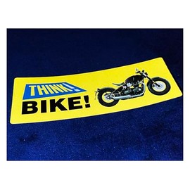 Think Bike Bobber Cruiser Reflective Motorcycle Road Safety Sticker Decal