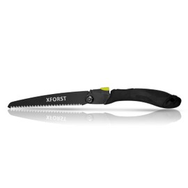Xforst Folding Saw - Robust Folding Saw with Hardened Teeth, Non-Slip Handle and Safety Lock for Bushcraft, Garden and Outdoor Activities (195 Blade) X-FS24 New