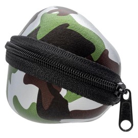 Tacy LM-7101-8 Sunglasses Case, Stylish, Hard Case, Zipper, Polyurethane, EVA, Green, Camouflage, Includes Carabiner