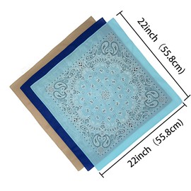 HankieWorld Unisex Bandanas Single Pack Super Soft Cotton 22 inch Cowboy Large Handkerchief with Nice Package(Dog Bone)