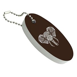 GRAPHICS & MORE White African Elephant Tribal Floating Keychain Oval Foam Fishing Boat Buoy Key Float