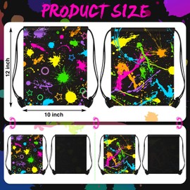 Yiyiring 16 Pcs Glow in the Dark Gift Bags Neon Treat Drawstring Bags for Glow Party Supplies Birthday Travel Camping Decor