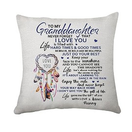Hasodeo Granddaughter Birthday Gifts Cushion Cover Pillow Cover from Nanny Inspirational Throw Pillow Cover for Granddaughter Graduation (from Nanny)