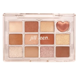 jill leen Shining 12-Color Mini Eyeshadow Palette HT03 Eyeshadow, Fine Glitter, High Pigmentation, High Adhesion, Compact
