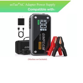 eeTao USB Type C AC/DC Adapter Charger Compatible with GIMFOOM S4000 Jump Starter 10L Gas & 10L Diesel Engines 12V 4000A Car Battery Pack 5V 3A 9V2A Power Supply Cable Cord