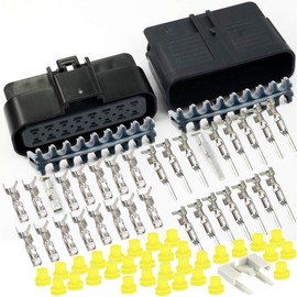 16-Pin GT280 Series 25Amps (GT 280 Series) Male and Female Sealed Connector Set, Wire Gauge 16 18 20 AWG