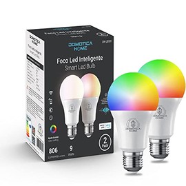 Focos Inteligentes WiFi 2.4Ghz 2 Pack MulticolorLuz Blanca Fría y CálidaRGBCCT 2700K-6500K806 Lumens 9WComandos de Voz con AlexaGoogle HomeControl... 