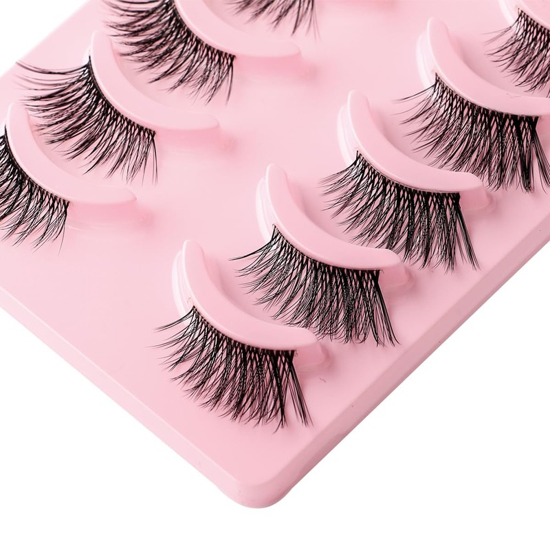 5 Pairs 3DShort Mink Eyelashes Super Dense Stage Makeup Natural