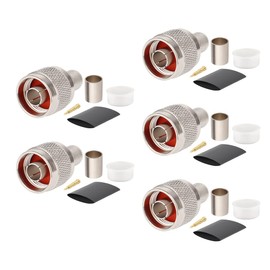 XRDS -RF 5 Pack N Male Crimp Connector 50 ohm N Male Plug Rf Crimp Connector for LMR400 Belden 9913 RG8