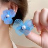 YISXVD Boho Hollow Flower Pearl Flower Stud Earrings for Women
