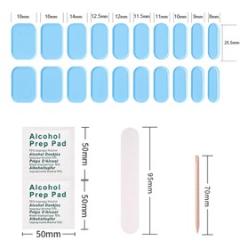 Semi Cured Gel Nail Strips, 20 PCS Gel Nail Stickers with UV Light,Semi Cured Nail Strips, Salon-Quality, Long-Lasting, Easy to Apply & Removable (YSC-001-Light Blue)
