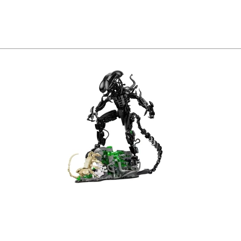 958+Cool Alien Building Block Set Character Model DIY Assembly Black