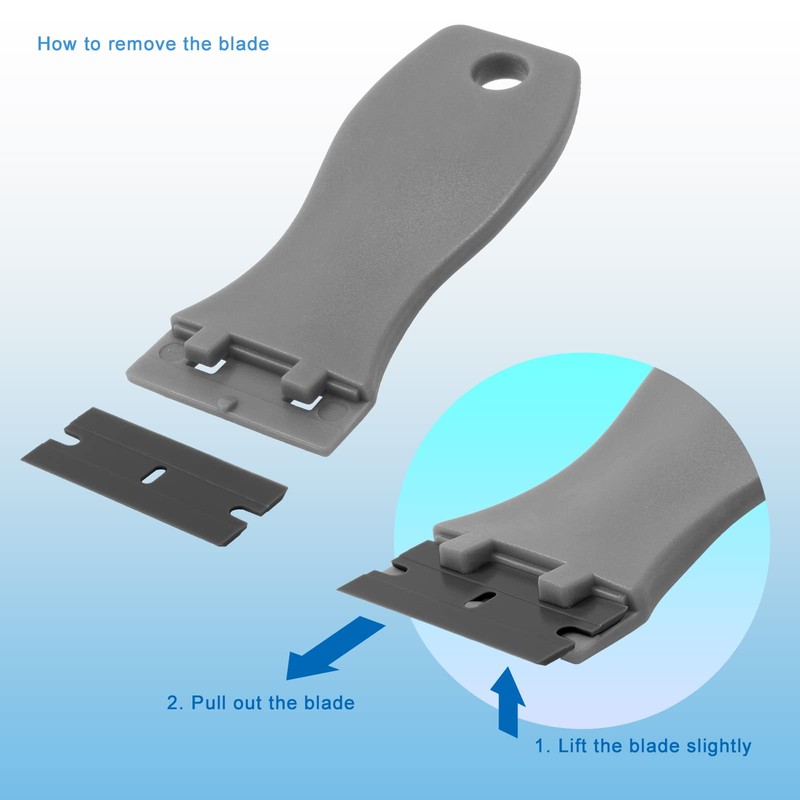 FOSHIO 2PCS Plastic Razor Blade Scraper Tool and 100PCS Plastic