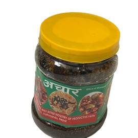 Aap Mango Pickle Sundried Unriped Mango Natural Typical Nepali Flavor Spicy & Sour Dried Mango Achar Pickles 500Grm By QT Shopping