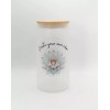 Mugzan Create Your Own Calm Frosted Glass Can W/ Bamboo