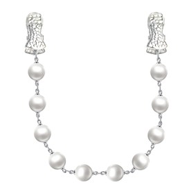 Christmas Pearl Sweater Clips Chain Cardigan Shawl Dress Cloak Cinch Scarf Retro Collar Shirt Brooch Pin Clips Cape Clasp-color 1