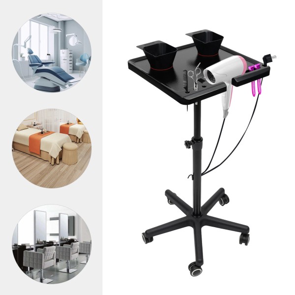 Unbranded Modern Salon Tray with 5 Wheels Height Adjustable Hair