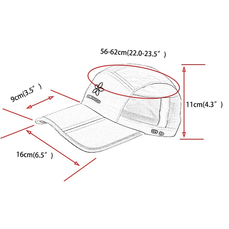 ZZEWINTRAVELER Foldable UPF 50+ Sun Protection Portable Hats Quick Dry