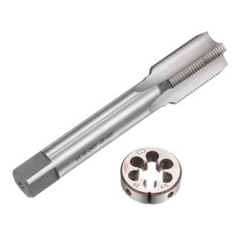 sourcing map 2pcs Tap and Die Set, 3/4-20 UNEF Thread Tap & Round Die, Tapping Threading Tool Tap & Die Kit for Nut Screw Bolt Thread Repair