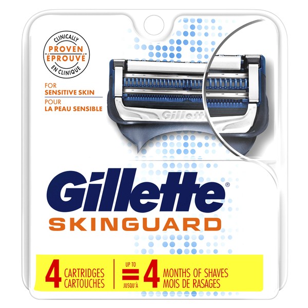 Gillette SkinGuard Men's Razor Blade Refill for Sensitive Skin, 4 Blade Refill