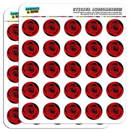 Red Rose 1" Planner Calendar Scrapbooking Crafting Stickers - Clear