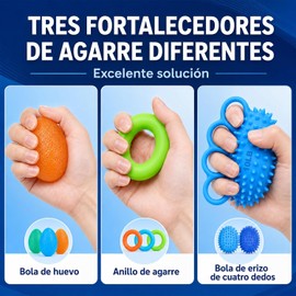 9 Pcs Ejercitador de Agarre, Ejercitador de Mano Ejercicio de Fuerza para Dedos, Ideal para Aliviar Dolor Articulaciones, Entrenamiento de Antebrazo y Alivio del Estrés