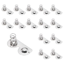 MECCANIXITY 15 Pcs Battery Spring Metal Contact Plate 26.5mm x 12mm Round Negative Positive Bipolar Conversion Nickeling Plate for Battery Holder and Electronic Toys