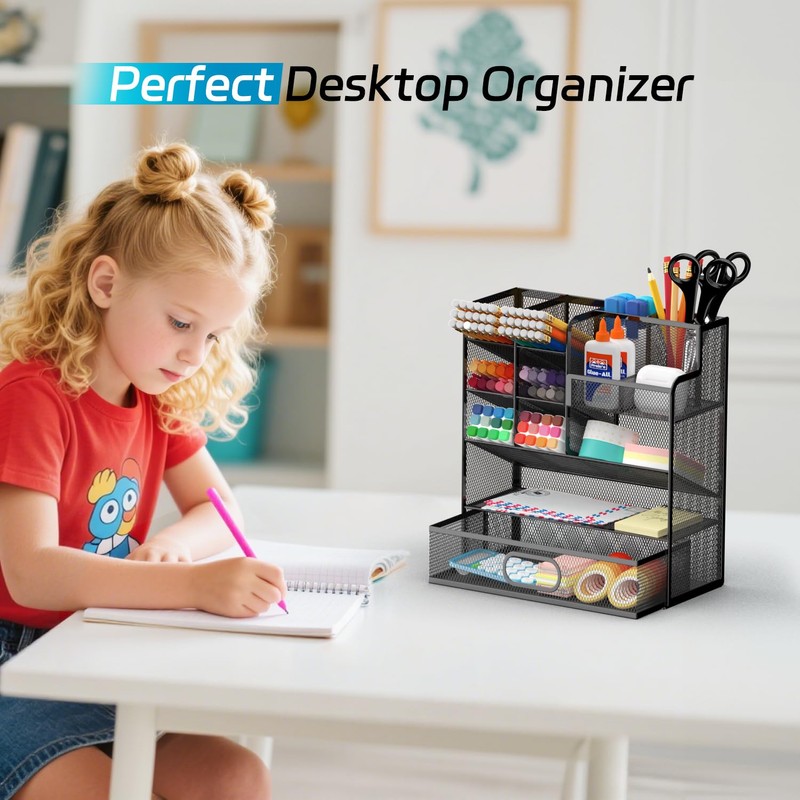 ReePlan Pen Organizer for Desk - Multi-Functional Pencil Holder with