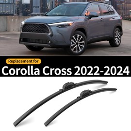 GARDIMU Replacement for Toyota Corolla Cross 2022-2024 Windshield Wiper Blade, 3 Pieces of Car Front and Rear Window Wiper Blades for 2022 2023 2024