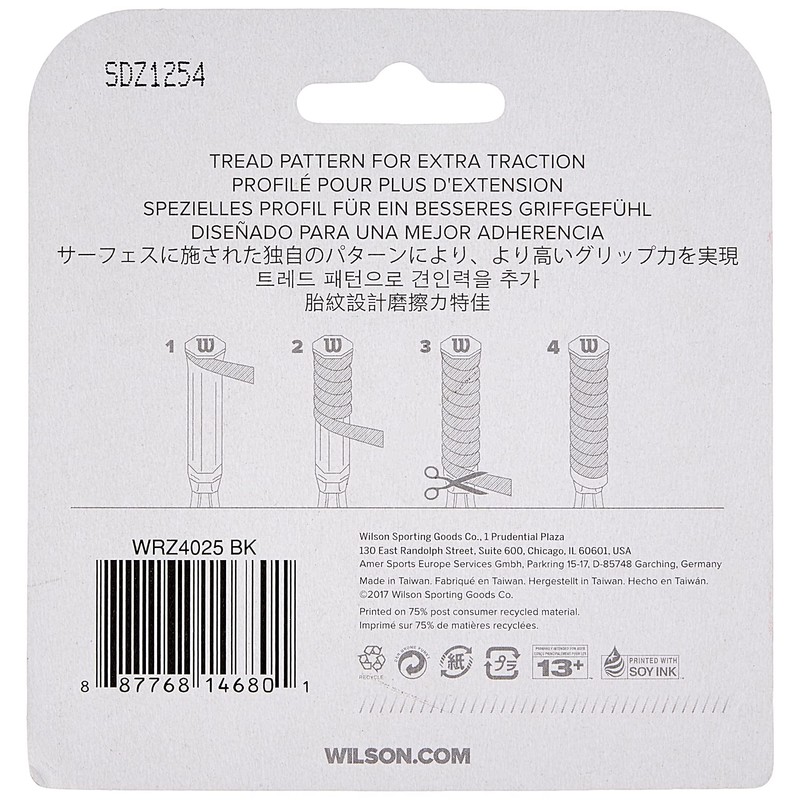 Wilson Tennis Profile Racket Overgrip - Black (3 Pieces)