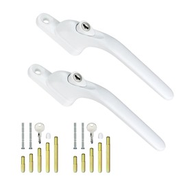 2Pcs Window Handles with Multi-Spindle, Window Locks Kit Double Glazing Window Handle Replacement, Universal Inline Locking Handles for UPVC Windows