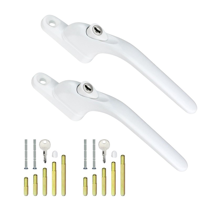 2Pcs Window Handles with Multi-Spindle, Window Locks Kit Double Glazing