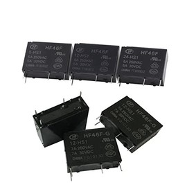 EHHXTXFWA 5Pcs Power Relays HF46F-005-HS1 HF46F-012 024-HS1 HF46F-G/12-HS1 HF46F-G/5-HS1 HF46F-G/24-HS15V 12V 24V 5A 4Pin Small Relay (Size : HF46F-024-HS1)