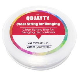 0.3mm Clear Fishing Line for Crafts, QBJAYTY 755 FT Clear Fishing Line Wire for Hanging Decorations, Invisible Fish Line Wire for Hanging (0.3mm-755ft)